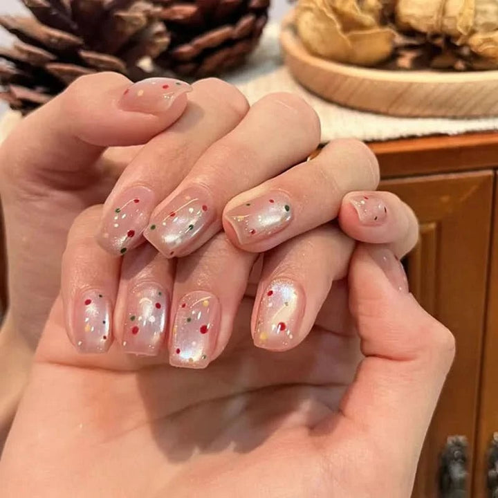 24pcs Cute Cherry Fake Nail Patch Red French Bowknot Decor Fake Nails Wearable Full Cover Korean Style Almond Press on Nails - Nikki Love Nails