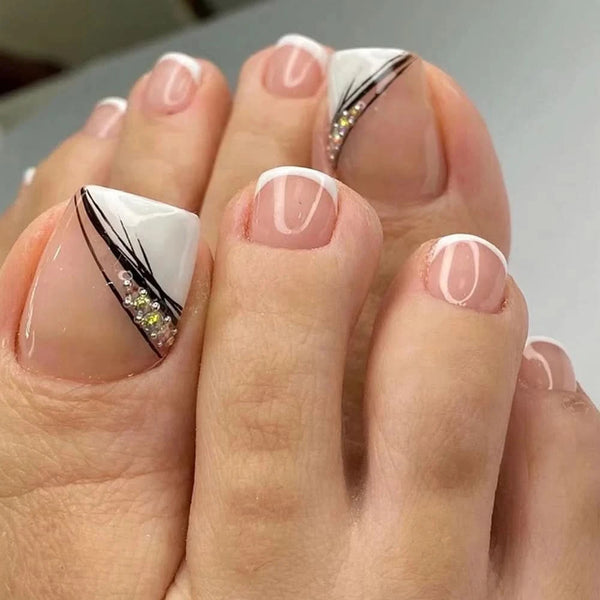 Press On Toenails 2023 Summer False Toenails For girls Cute Nail for Foot Artificial Nail tips Full Cover Nails feet False Nails